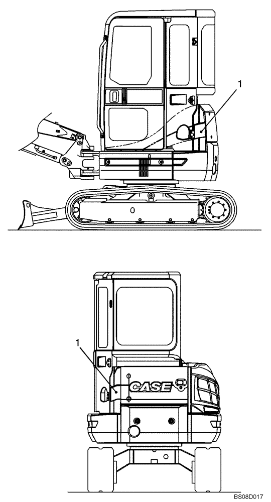 Схема запчастей Case CX31B - (06-012[00]) - NAME PLATE INSTALLATION (PW22T00103F1) (90) - PLATFORM, CAB, BODYWORK AND DECALS