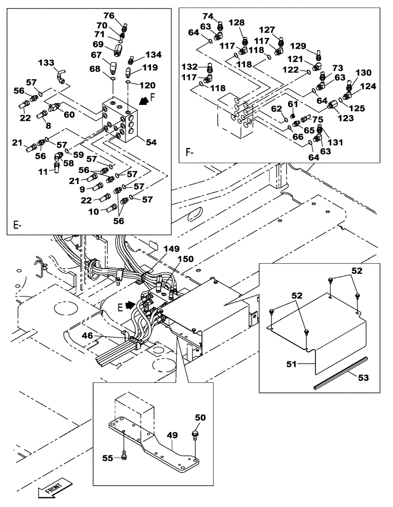 Схема запчастей Case CX210C LR - (35.357.04[01]) - HYDRAULIC CIRCUIT - HAND CONTROL PILOT - WITHOUT SAFETY VALVE (35) - HYDRAULIC SYSTEMS