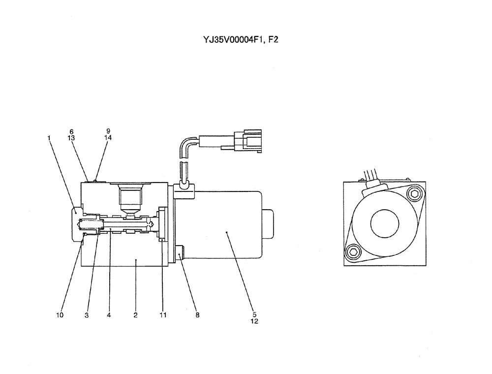 Схема запчастей Case CX36B - (07-046) - VALVE ASSY, SOLENOID, P/N YJ35V00004F1, F2 ELECTRICAL AND HYDRAULIC COMPONENTS