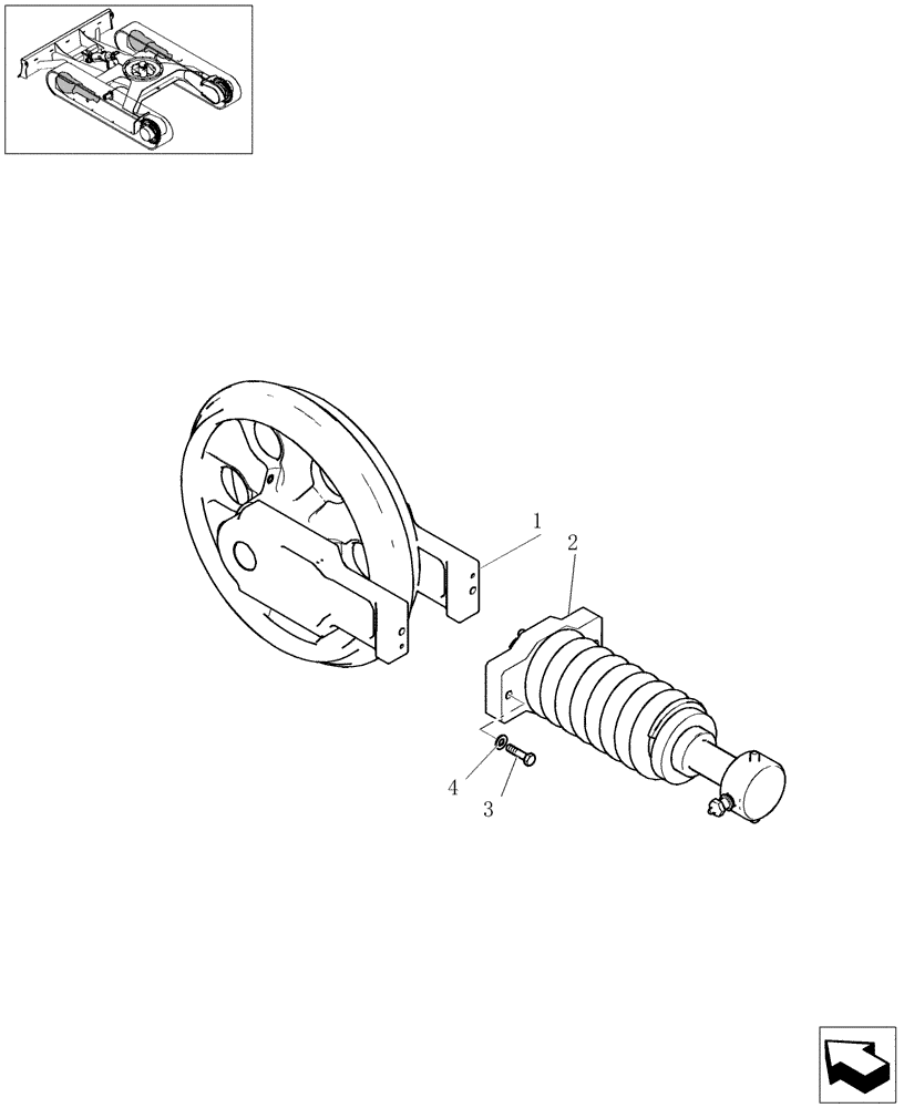 Схема запчастей Case CX31B - (3.020[01]) - IDLER ADJUSTER CRAWLER (48) - TRACKS & TRACK SUSPENSION