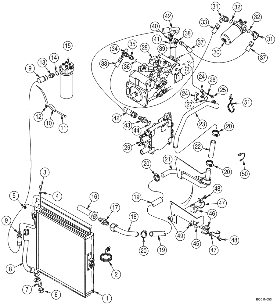 Схема запчастей Case 85XT - (06-01) - HYDROSTATICS - PUMP, SUPPLY AND RETURN (Mar 10 2011 8:53AM) (06) - POWER TRAIN