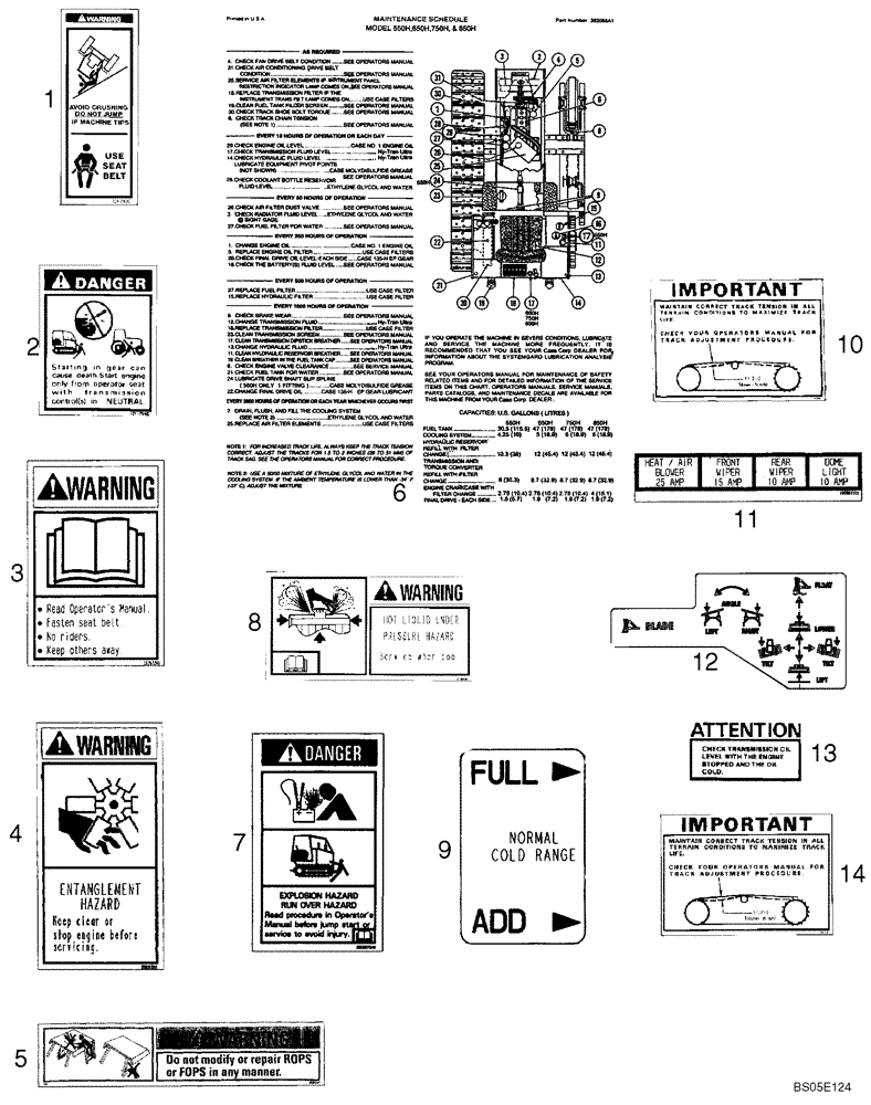 Схема запчастей Case 750H - (09-40) - DECALS - LATIN AMERICAN SPANISH, CANADIAN FRENCH (09) - CHASSIS/ATTACHMENTS