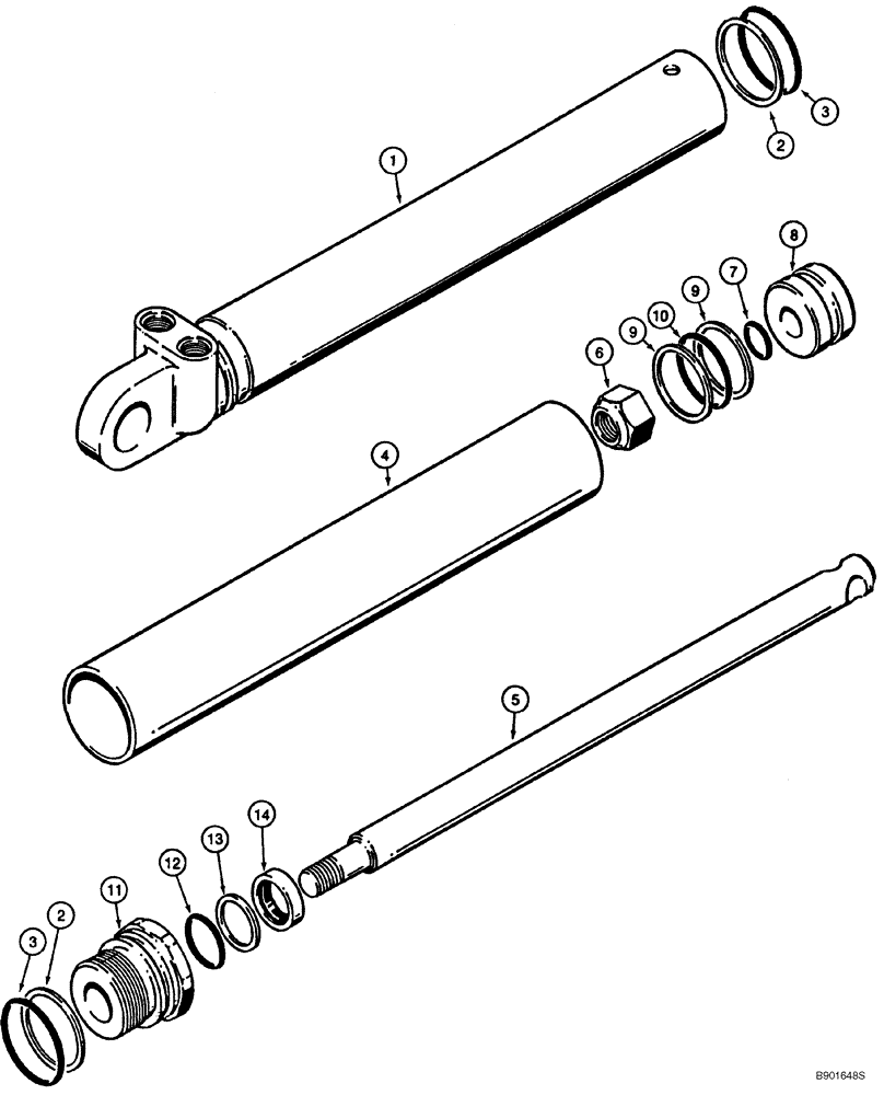 Схема запчастей Case 95XT - (08-35) - CYLINDER ASSY - STABILIZER, VERTICAL (NORTH AMERICA) (08) - HYDRAULICS