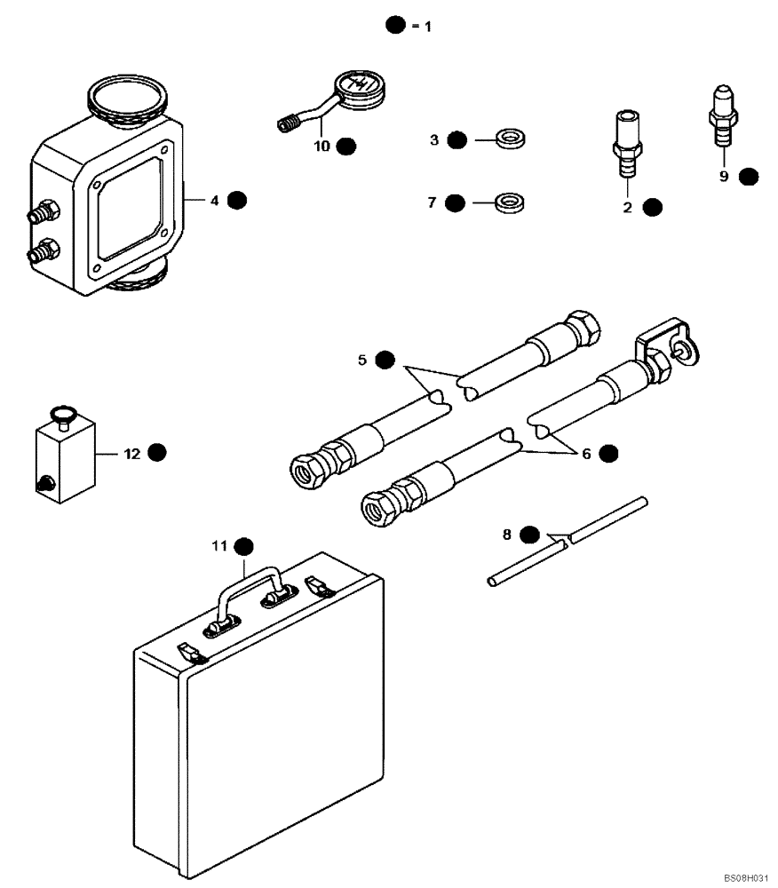 Схема запчастей Case 330B - (98A00010868[001]) - KIT, SUSPENSION INFLATION (8900127814) (11) - AXLES/WHEELS