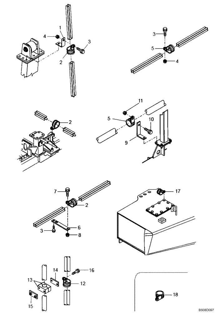 Схема запчастей Case 335B - (49A00001069[001]) - CLAMPING, PNUEMATIC LINES (87473722) (09) - Implement / Hydraulics / Frame / Brakes