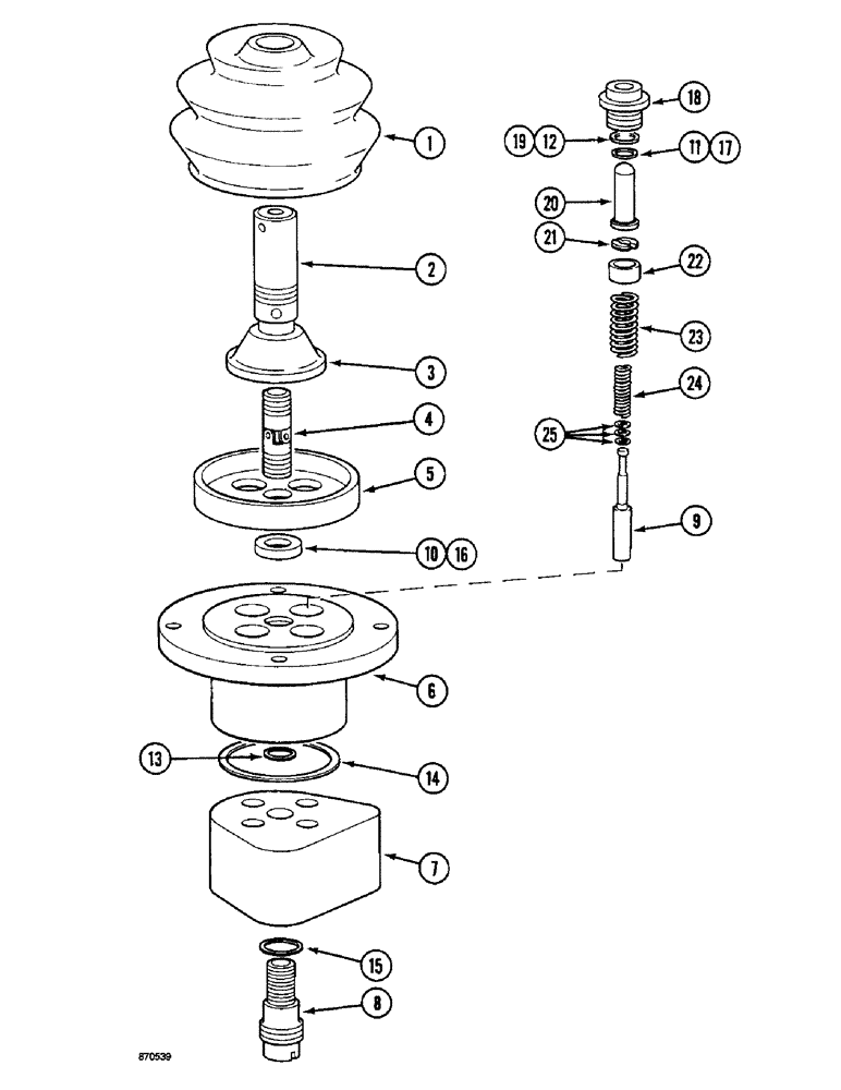 Схема запчастей Case 1088 - (8D-10) - HAND CONTROL VALVE, P.I.N. FROM 19866 TO 20052 (08) - HYDRAULICS