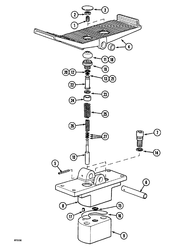 Схема запчастей Case 1088 - (8E-18) - FOOT CONTROL VALVE, USED WITH HYDRAULIC OPTIONAL CIRCUIT P.I.N. FROM 19801 TO XXXXX (08) - HYDRAULICS