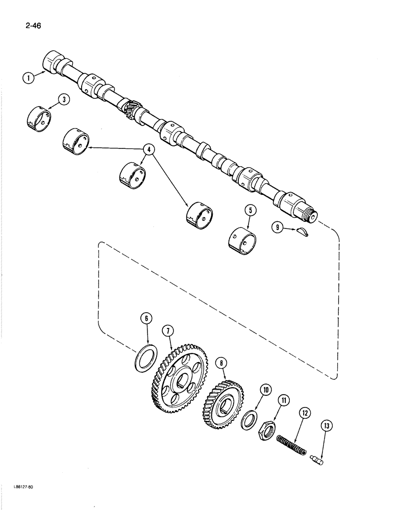 Схема запчастей Case 1080B - (2-46) - CAMSHAFT, 504BDT ENGINE (02) - ENGINE