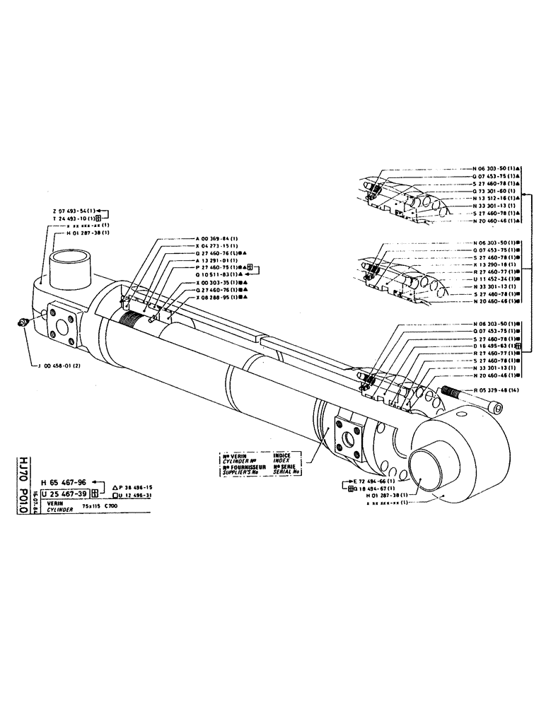 Схема запчастей Case 160CL - (159) - CYLINDER (07) - HYDRAULIC SYSTEM