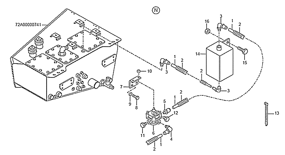 Схема запчастей Case 335B - (49A04001027[001]) - OIL SEPARATOR, FRONT FRAME ( N ) PNEUMATICS (87612820) (09) - Implement / Hydraulics / Frame / Brakes