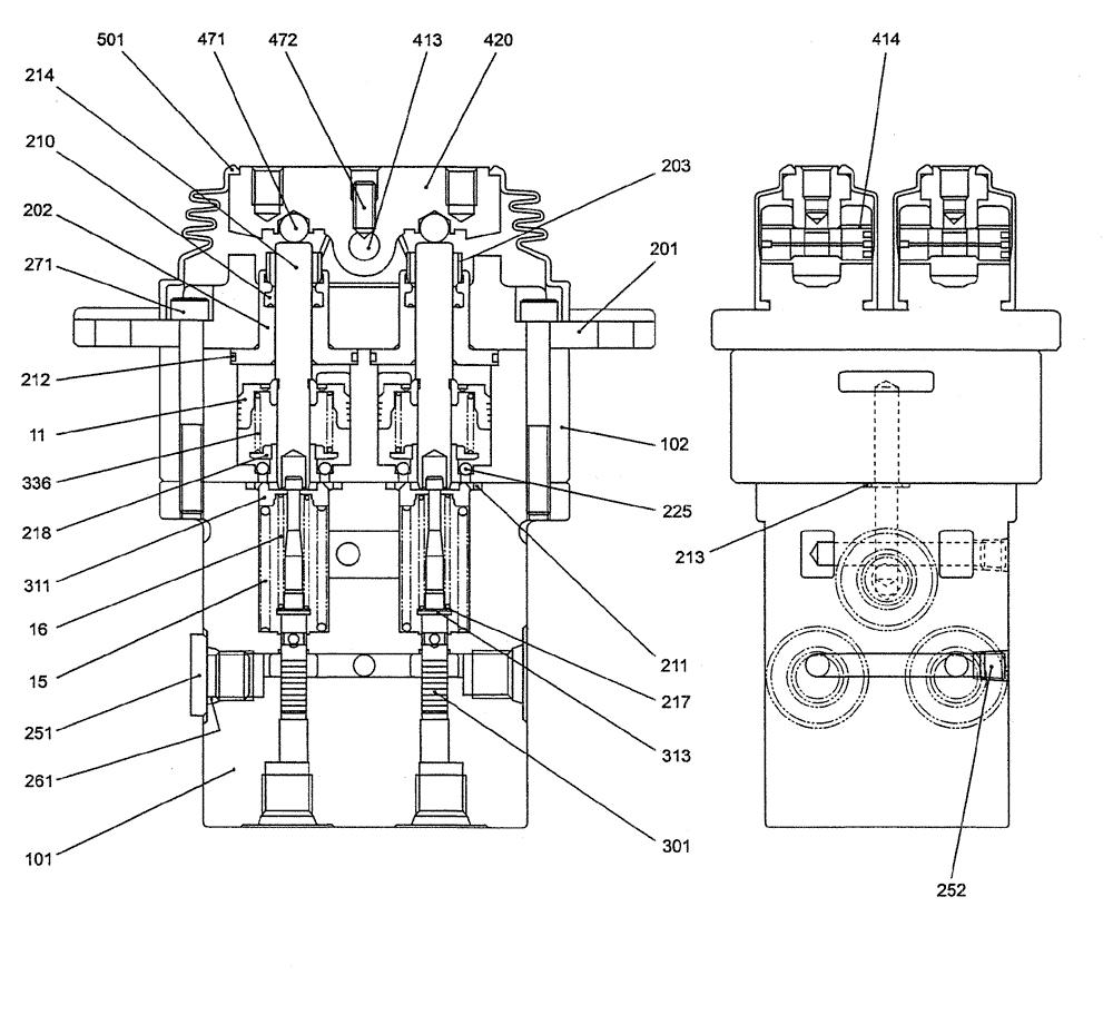 Схема запчастей Case CX31B - (HC825-01) - VALVE ASSY, PILOT (PROPELLING) (00) - GENERAL & PICTORIAL INDEX