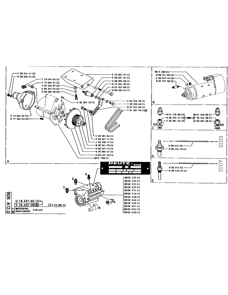 Схема запчастей Case 220 - (053) - BASIC ENGINE (01) - ENGINE