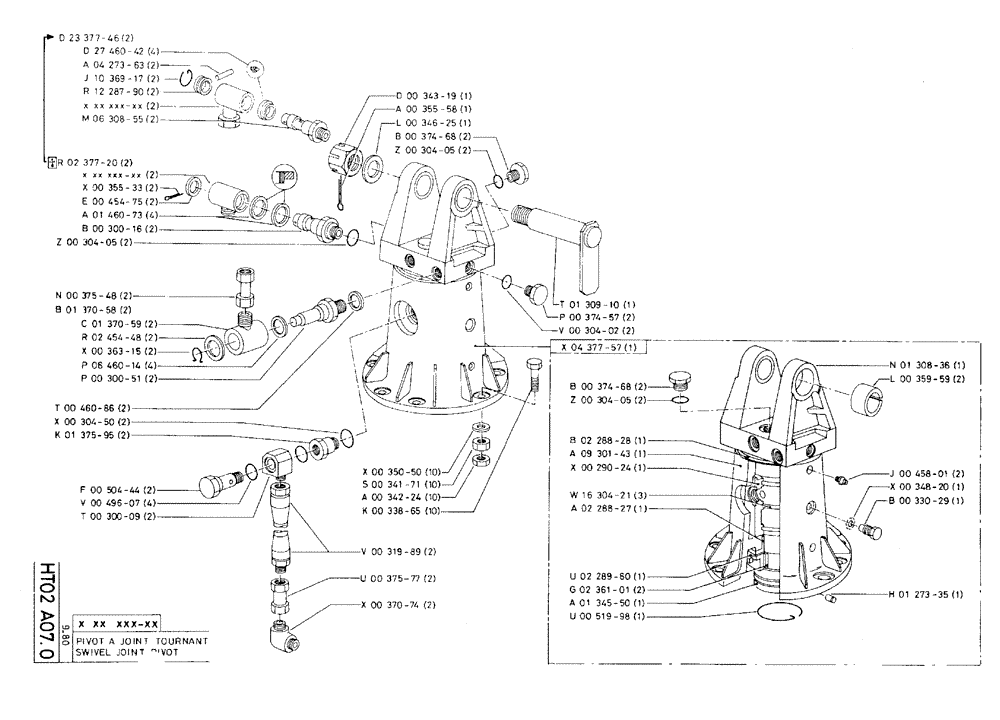 Схема запчастей Case 75C - (HT02 A07.0) - SWIVEL JOINT PIVOT (07) - HYDRAULIC SYSTEM