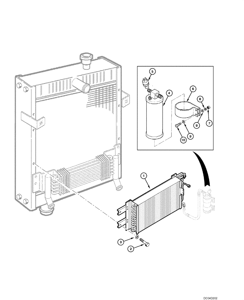 Схема запчастей Case 885 - (09.46[00]) - AIR CONDITIONING - CONDENSER MOUNTING (09) - CHASSIS