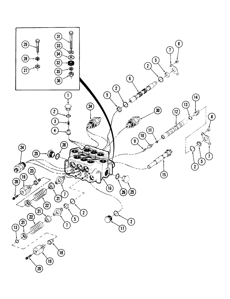 Схема запчастей Case 880 - (198) - 3-SPOOL MAIN CONTROL VALVE (07) - HYDRAULIC SYSTEM