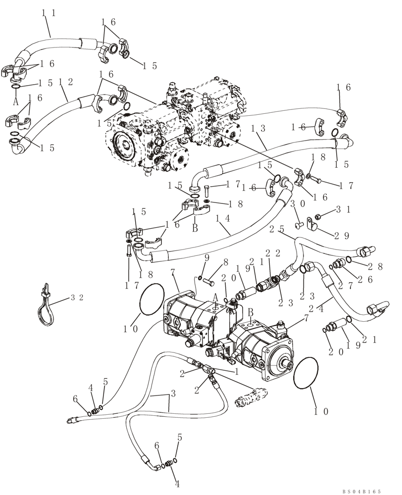 Схема запчастей Case 650K - (06-03) - HYDROSTATICS - MOTOR, DRIVE (06) - POWER TRAIN