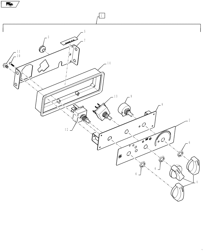 Схема запчастей Case 650L - (09-34A) - CAB - HEATER AND AIR CONDITIONING - CONTROL PANEL (09) - CHASSIS/ATTACHMENTS