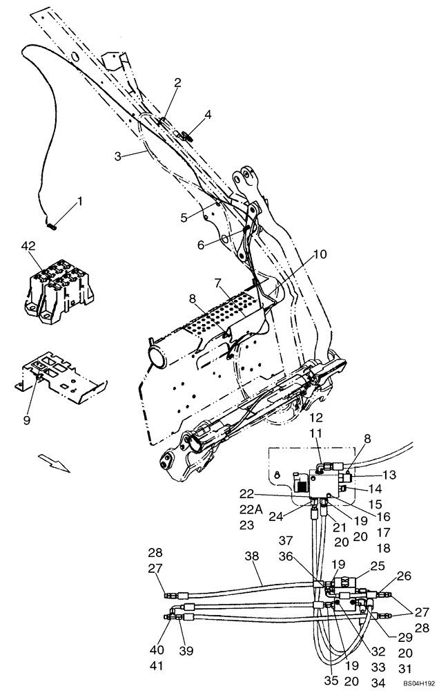 Схема запчастей Case 450CT - (08-07) - HYDRAULICS - COUPLER SYSTEM (08) - HYDRAULICS