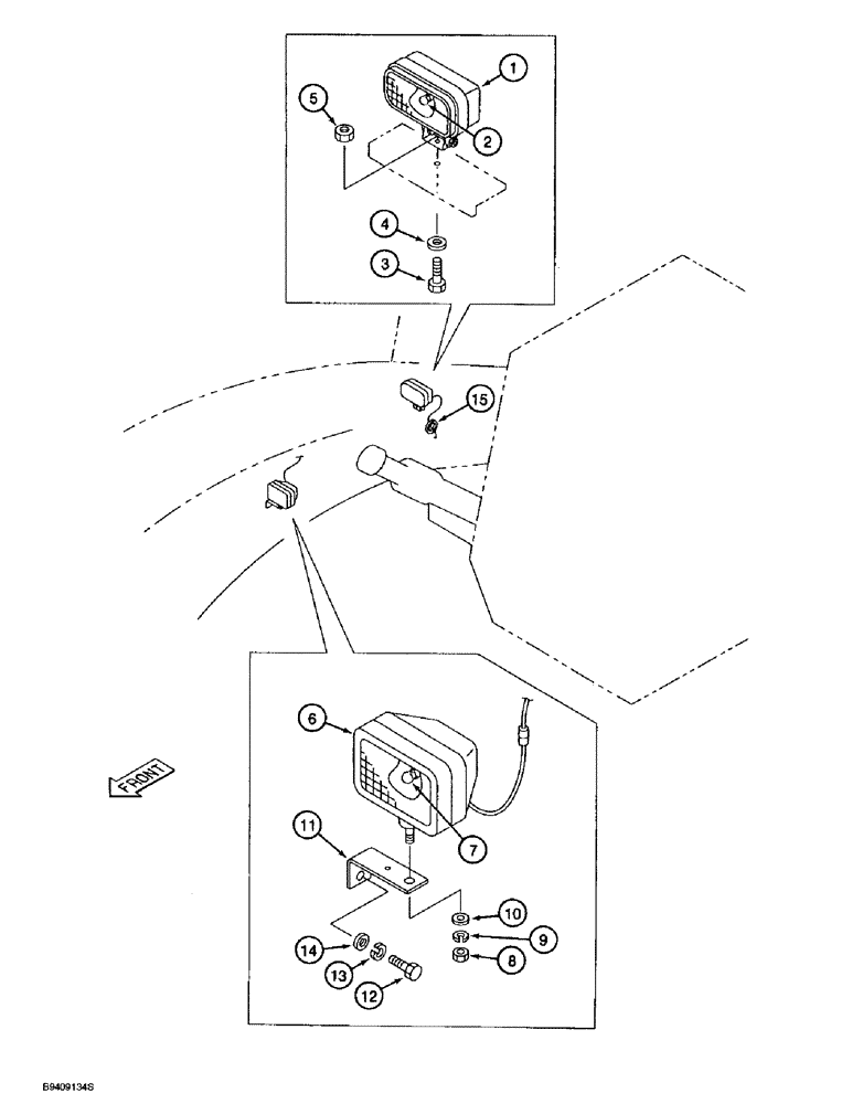 Схема запчастей Case 9030B - (4-32) - WORK LAMPS AND WIRING (04) - ELECTRICAL SYSTEMS