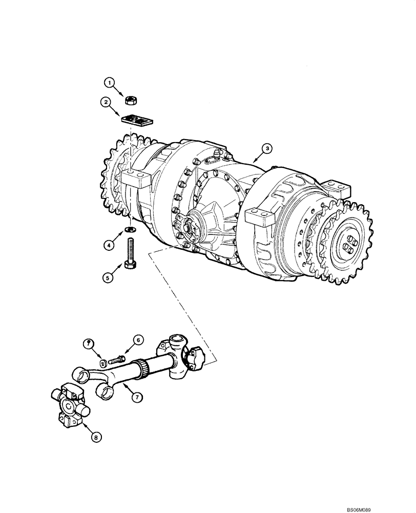 Схема запчастей Case 845 - (06.24[00]) - REAR AXLE GRAZIANO - ASSEMBLY (06) - POWER TRAIN