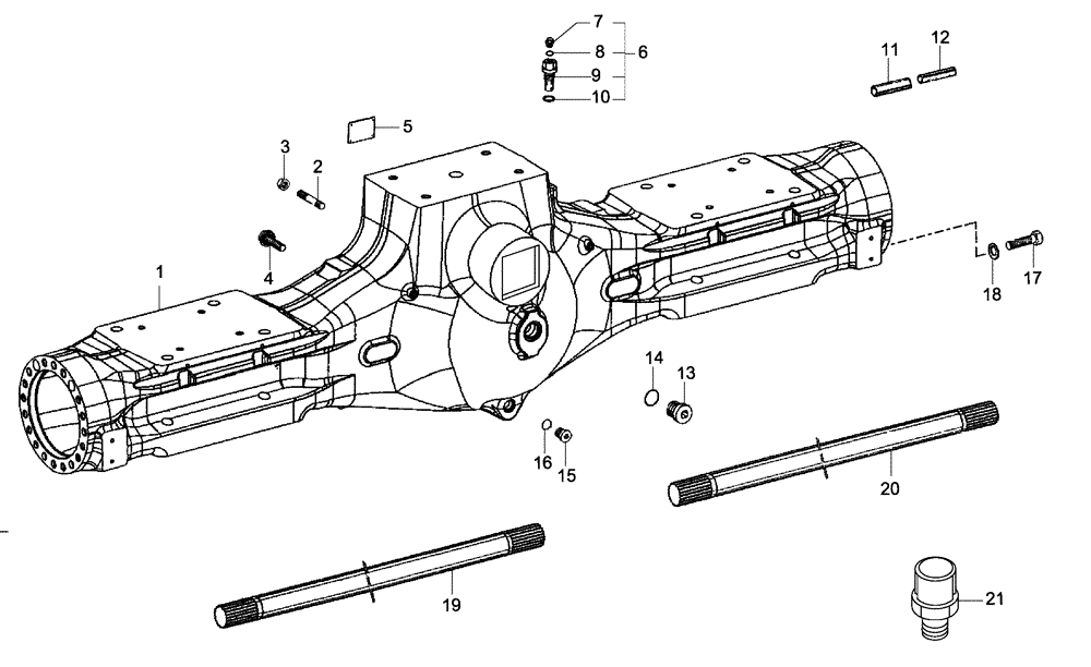 Схема запчастей Case 335 - (33A00000739[001]) - REAR AXLE - HOUSING (87363346) (27) - REAR AXLE SYSTEM