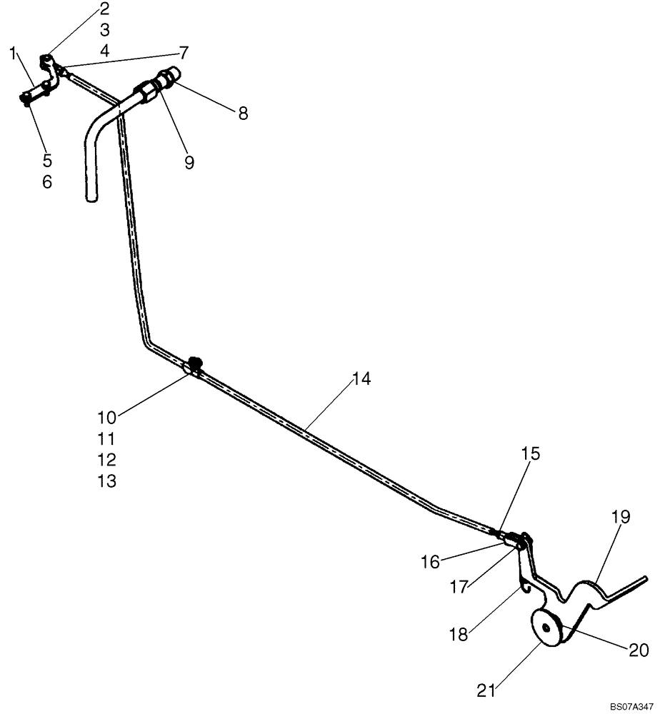 Схема запчастей Case 465 - (03-02A) - CONTROLS - THROTTLE; IF USED, SEE REF 1 (03) - FUEL SYSTEM