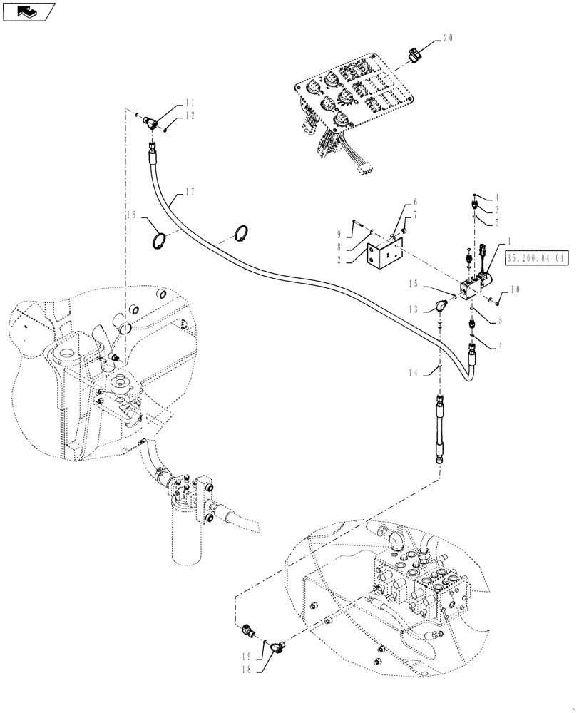 Схема запчастей Case 521F - (35.310.05) - COUPLER LOCKING INSTALLATION (35) - HYDRAULIC SYSTEMS