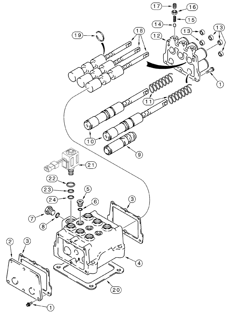 Схема запчастей Case 750H - (06-13) - TRANSMISSION VALVE, CONTROL (06) - POWER TRAIN