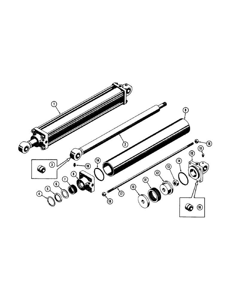 Схема запчастей Case 600 - (268) - HYDRAULIC CYLINDER ASSEMBLY - SCARIFIER LIFT, TUBE, PISTON ROD (07) - HYDRAULIC SYSTEM