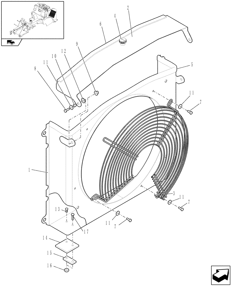 Схема запчастей Case 21E - (1.10.0[03]) - BLOWER HOUSING (02) - ENGINE EQUIPMENT