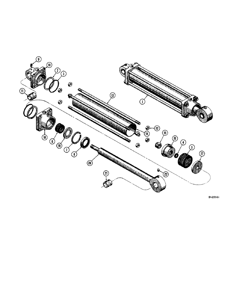 Схема запчастей Case 22 - (50) - D21596 HYDRAULIC CROWD CYLINDER, D28314 HYDRAULIC CROWD 