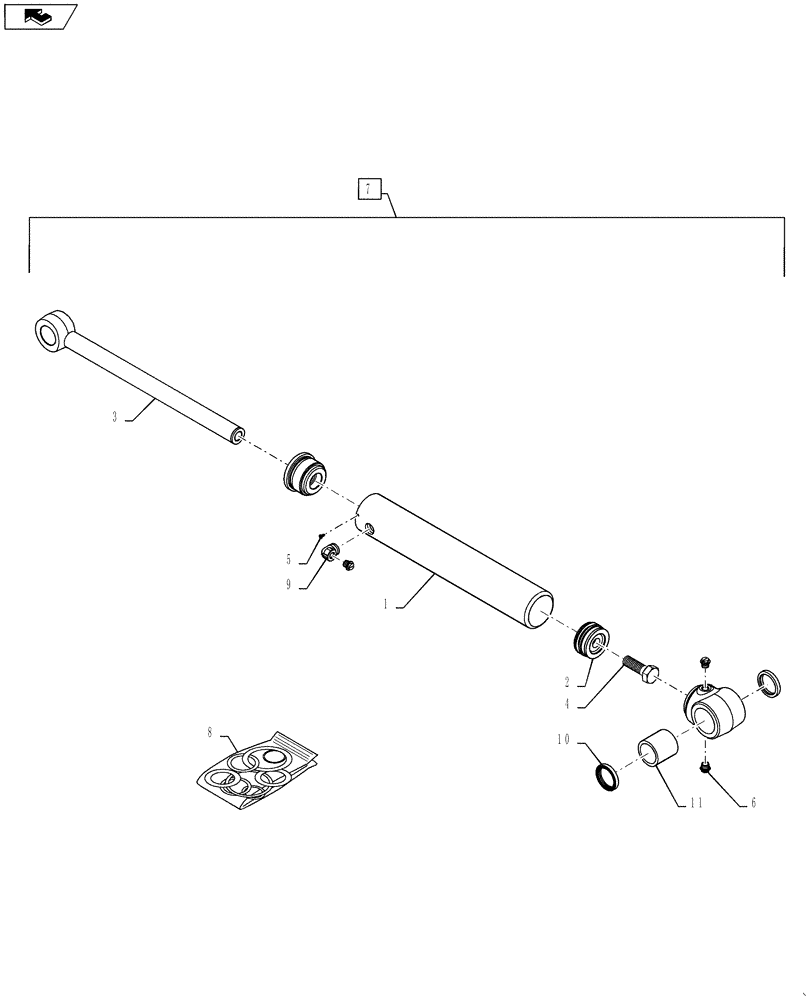 Схема запчастей Case TR320 - (35.723.AA[01]) - BUCKET CYLINDER, BEFORE 01-MAY-2011 (SR220-SV300,TR320,TV380) (35) - HYDRAULIC SYSTEMS