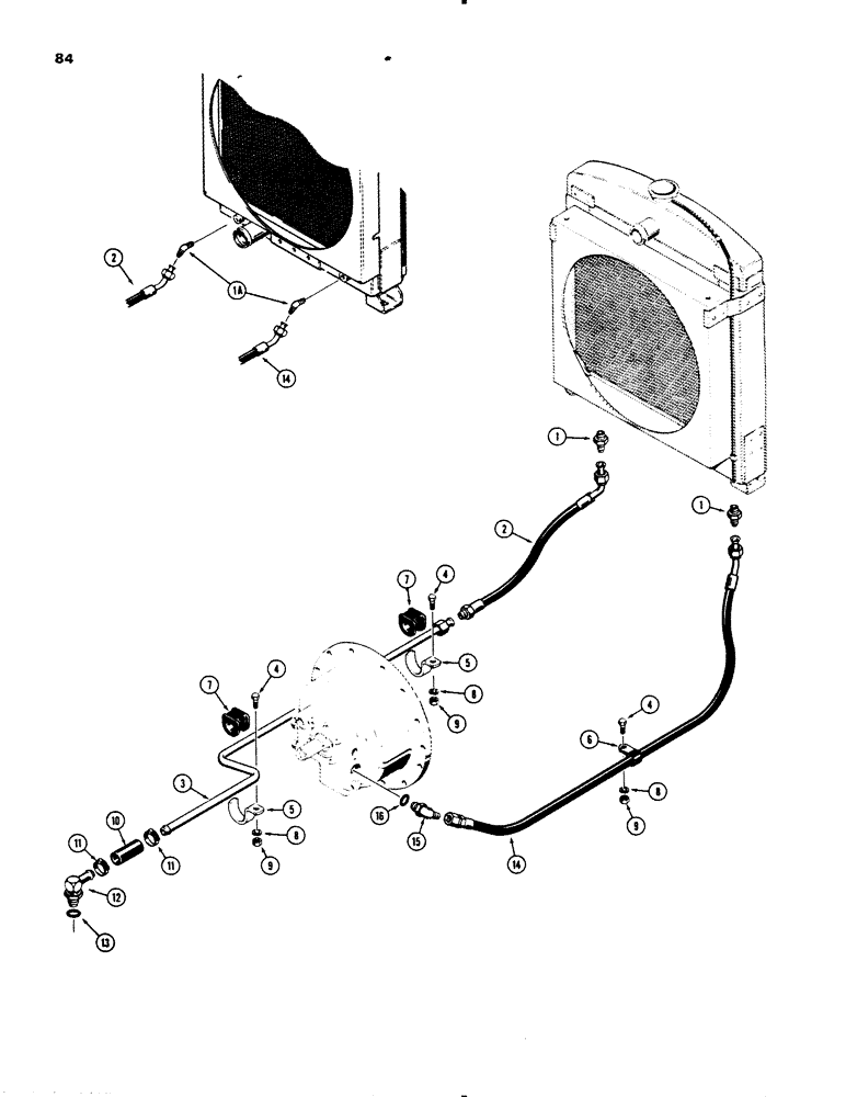 Схема запчастей Case 455B - (084) - CRAWLER HYDRAULIC CIRCUIT, COOLING SYSTEM (07) - HYDRAULIC SYSTEM