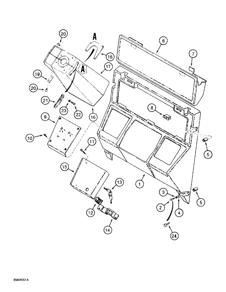 Схема запчастей Case 580SK - (4-28) - FRONT INSTRUMENT PANEL AND COVERS (04) - ELECTRICAL SYSTEMS