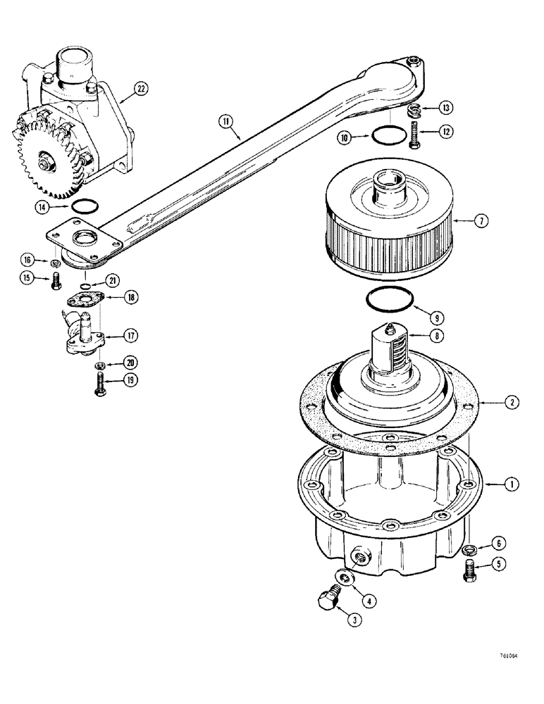 Схема запчастей Case 380CK - (104) - SELECTAMATIC HYDRAULIC CIRCUIT, OIL FILTER TO PUMP (08) - HYDRAULICS