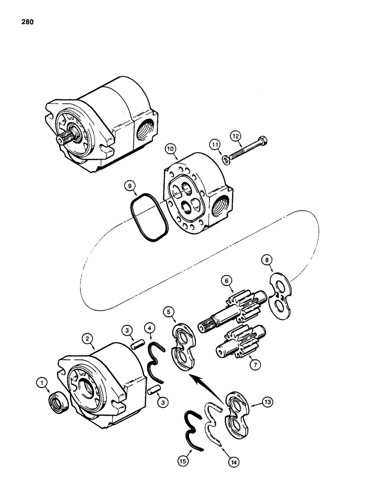 Схема запчастей Case 586D - (280) - D73079 HYDRAULIC PUMP (35) - HYDRAULIC SYSTEMS