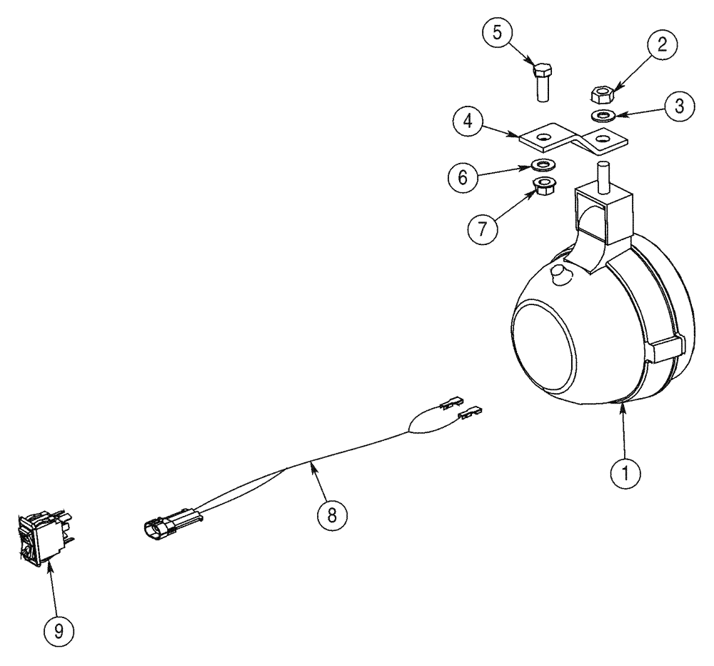 Схема запчастей Case 85XT - (04-33) - MOUNTING LAMPS, ROAD, EUROPE ONLY (04) - ELECTRICAL SYSTEMS