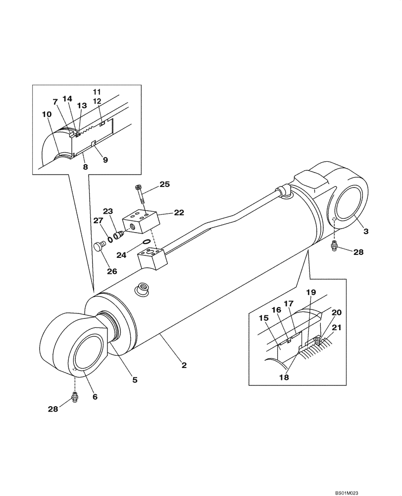 Схема запчастей Case CX800B - (08-53) - CYLINDER - SELF-DETACHING COUNTERWEIGHT SYSTEM (08) - HYDRAULICS