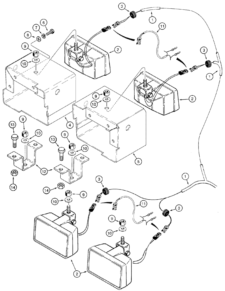 Схема запчастей Case 1150H - (04-15) - HARNESS - LAMP (04) - ELECTRICAL SYSTEMS