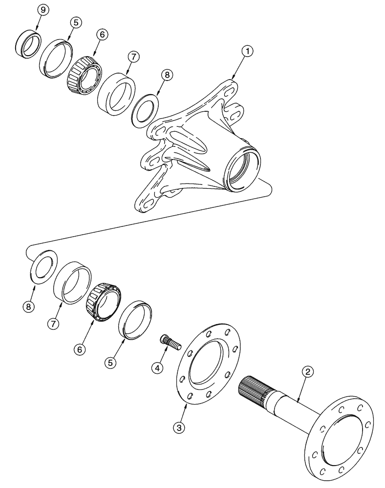 Схема запчастей Case 85XT - (06-20A) - AXLE ASSY S/N JAF0297637, 38, 39, 40, AND 41 (06) - POWER TRAIN