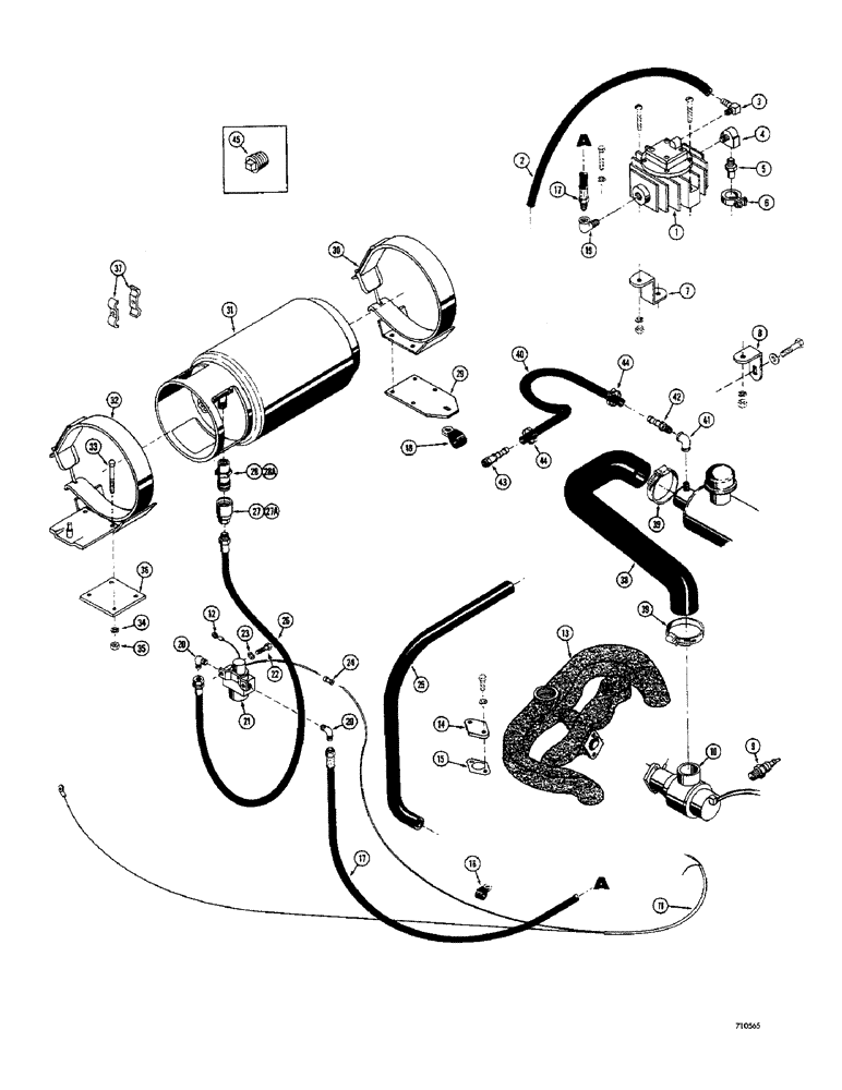 Схема запчастей Case 1500-SERIES - (022) - L.P. GAS SYSTEM - 1537 (10) - ENGINE