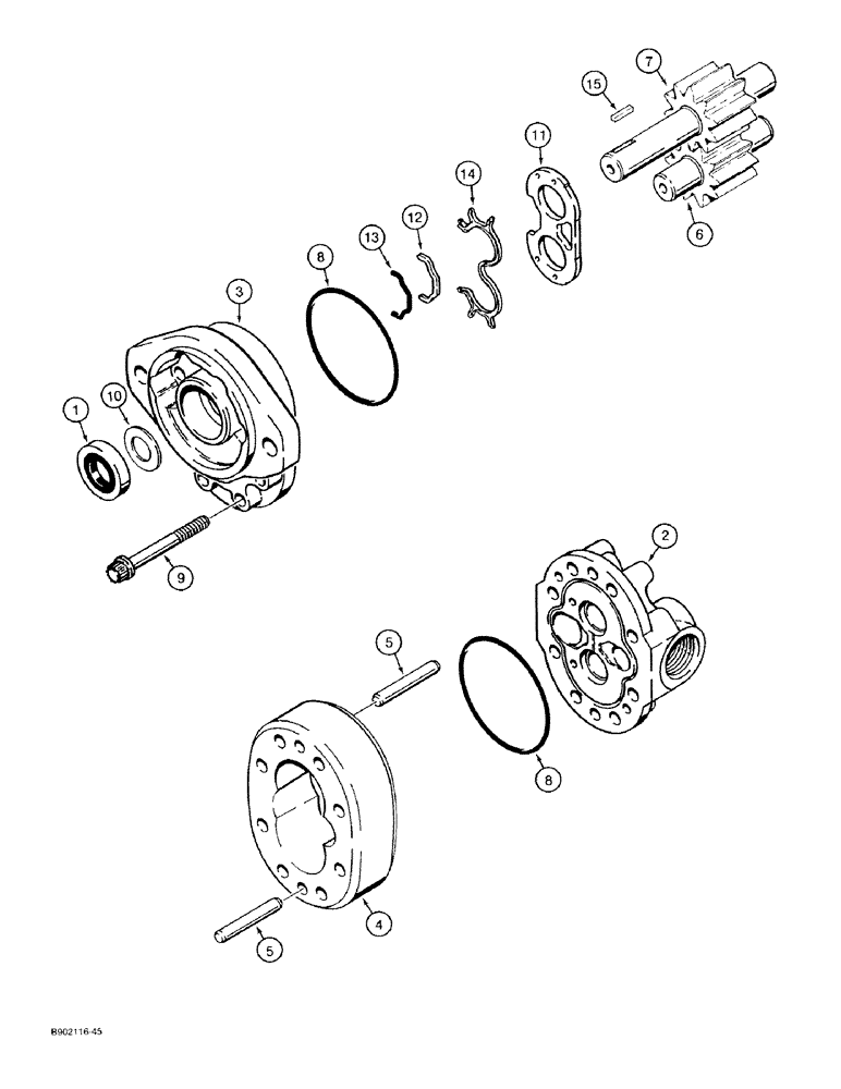 Схема запчастей Case 1818 - (8-02) - EQUIPMENT HYDRAULIC PUMP, DIESEL MODELS (08) - HYDRAULICS