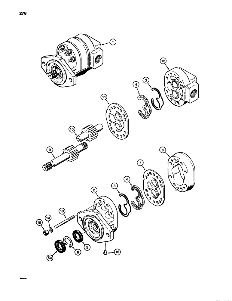 Схема запчастей Case 780B - (276) - D127915 TRANSMISSION MOUNTED HYDRAULIC PUMP (08) - HYDRAULICS