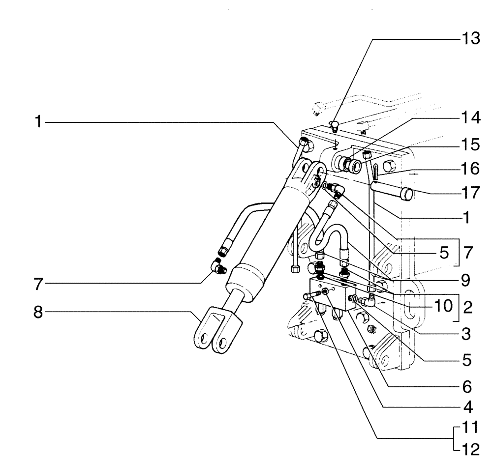 Схема запчастей Case 885B - (08-16[01]) - SCARIFIER PIPING (08) - HYDRAULICS