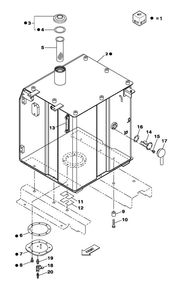 Схема запчастей Case CX210C LC - (10.216.01) - FUEL TANK (10) - ENGINE