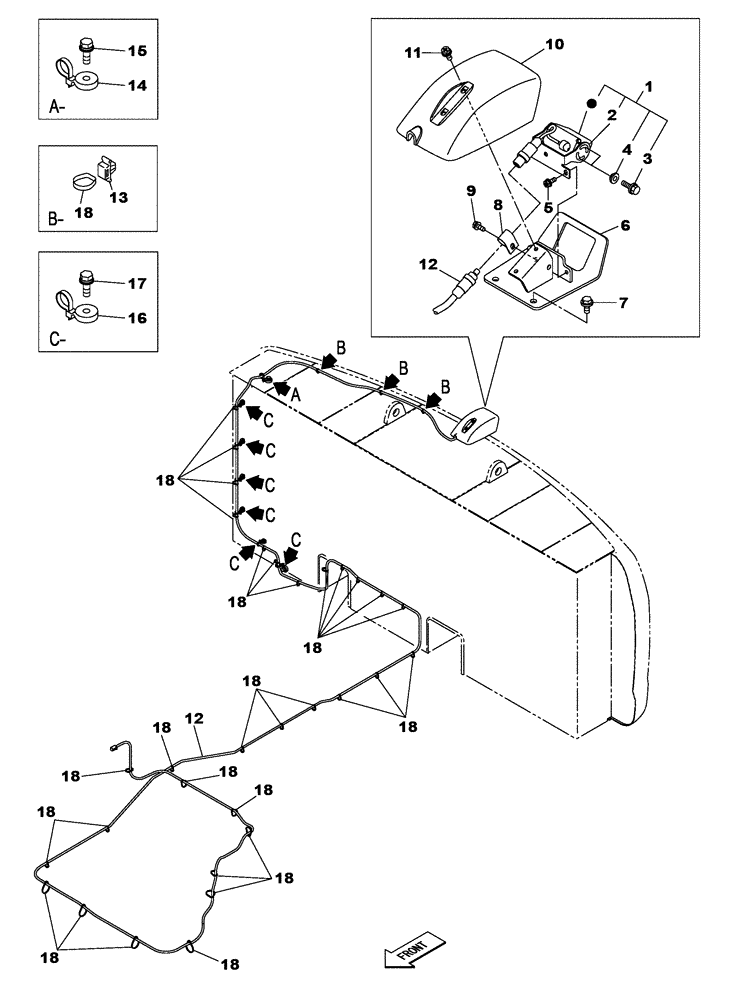 Схема запчастей Case CX470C - (04-022-00[01]) - ELECTRICAL CIRCUIT - BACK (06) - ELECTRICAL SYSTEMS