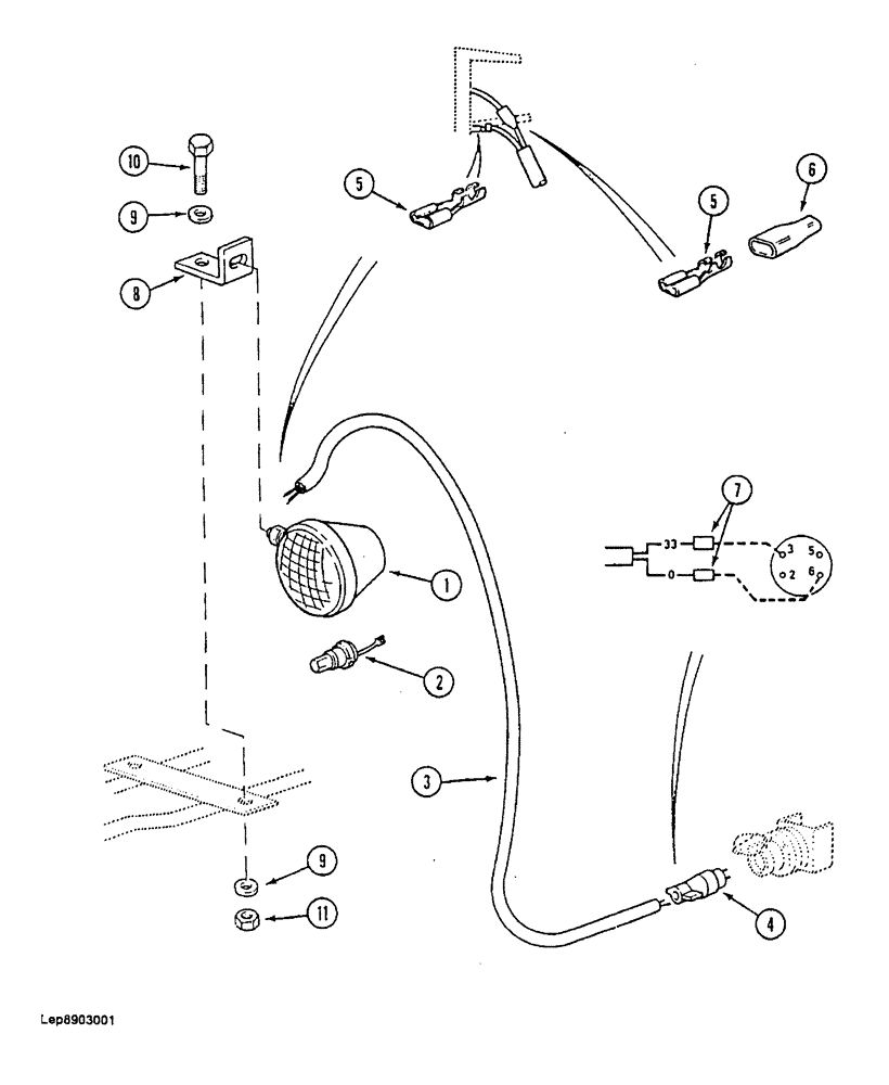 Схема запчастей Case 688 - (4-32) - BOOM CYLINDER LAMP (04) - ELECTRICAL SYSTEMS