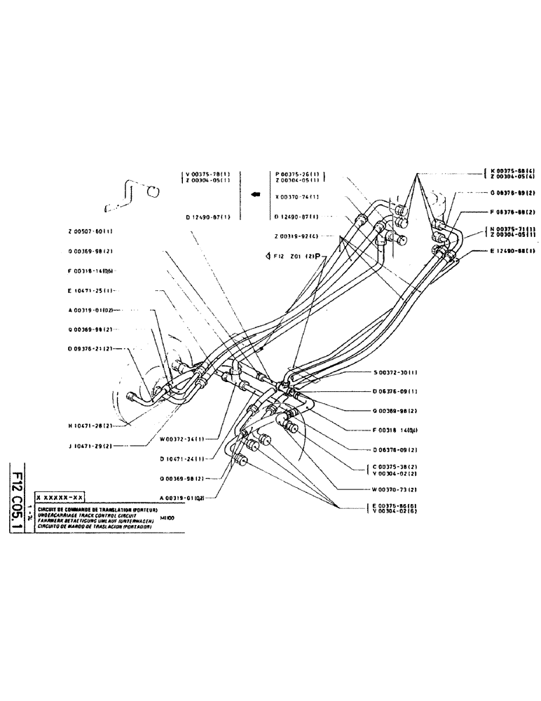 Схема запчастей Case LC80M - (045) - UNDERCARRIAGE TRACK CONTROL CIRCUIT 