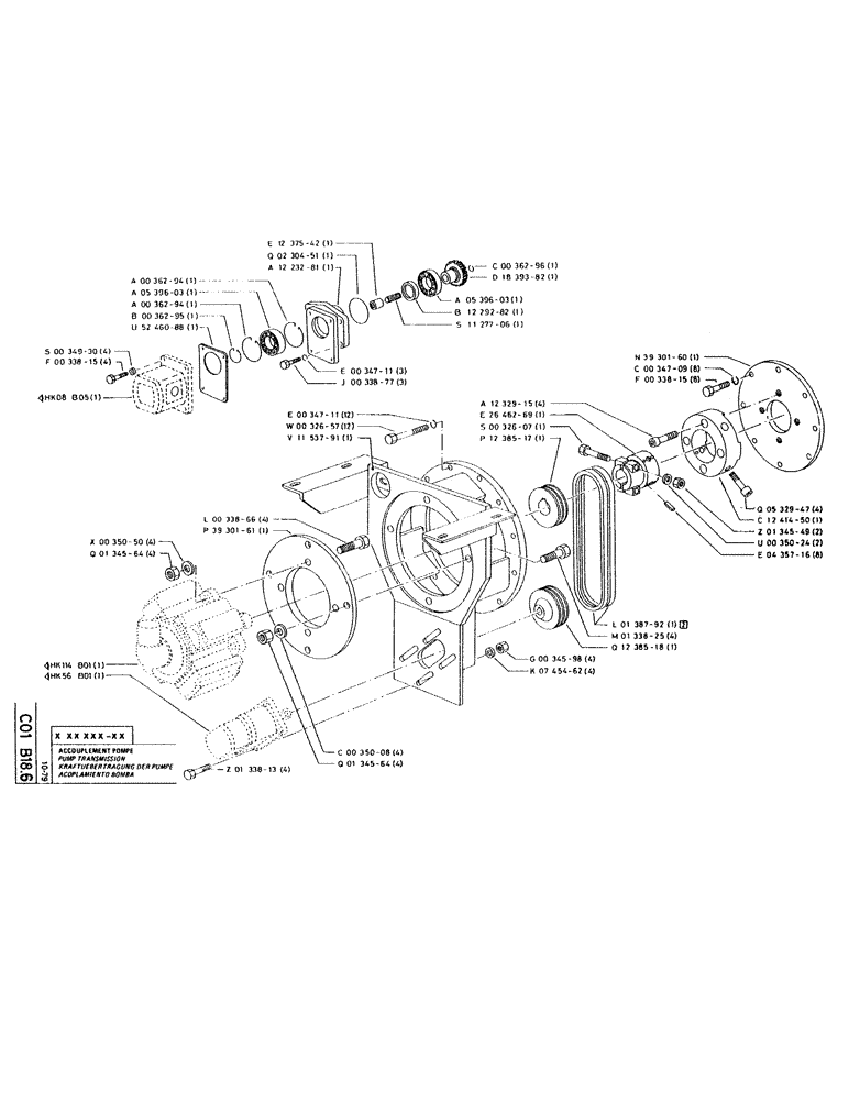 Схема запчастей Case RC200L - (033) - PUMP TRANSMISSION 