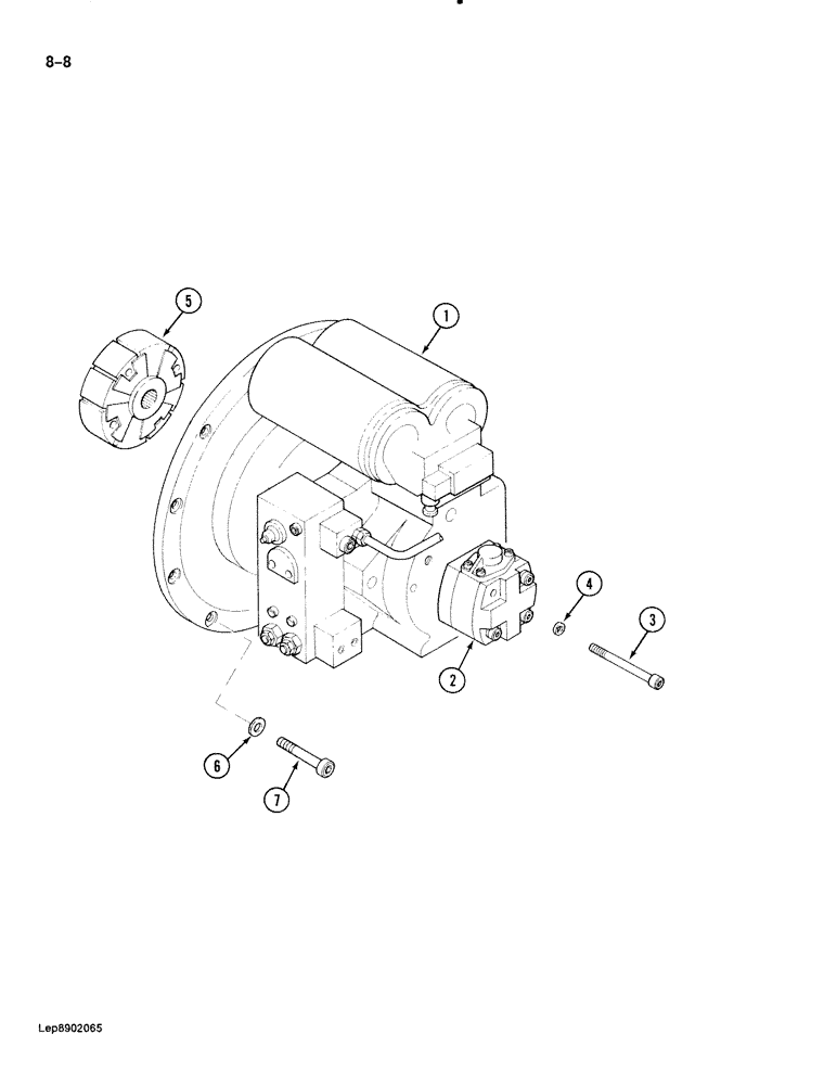 Схема запчастей Case 888 - (8-008) - HIGH PRESSURE HYDRAULIC PUMP COUPLING (08) - HYDRAULICS